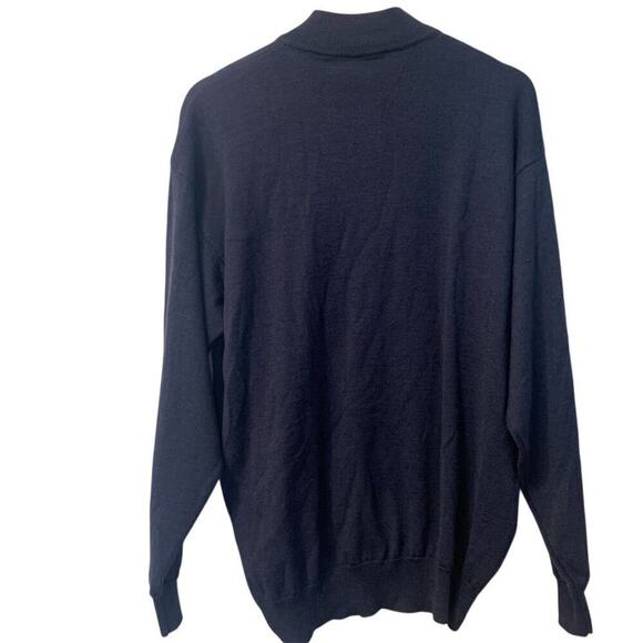 Vintage Linea Uomo Men's 2XL Navy Wool Blend Crewneck Sweater Pullover - Picture 2 of 9